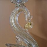 Murano swan-shaped lamp - Blown glass with gold inclusions - 1950