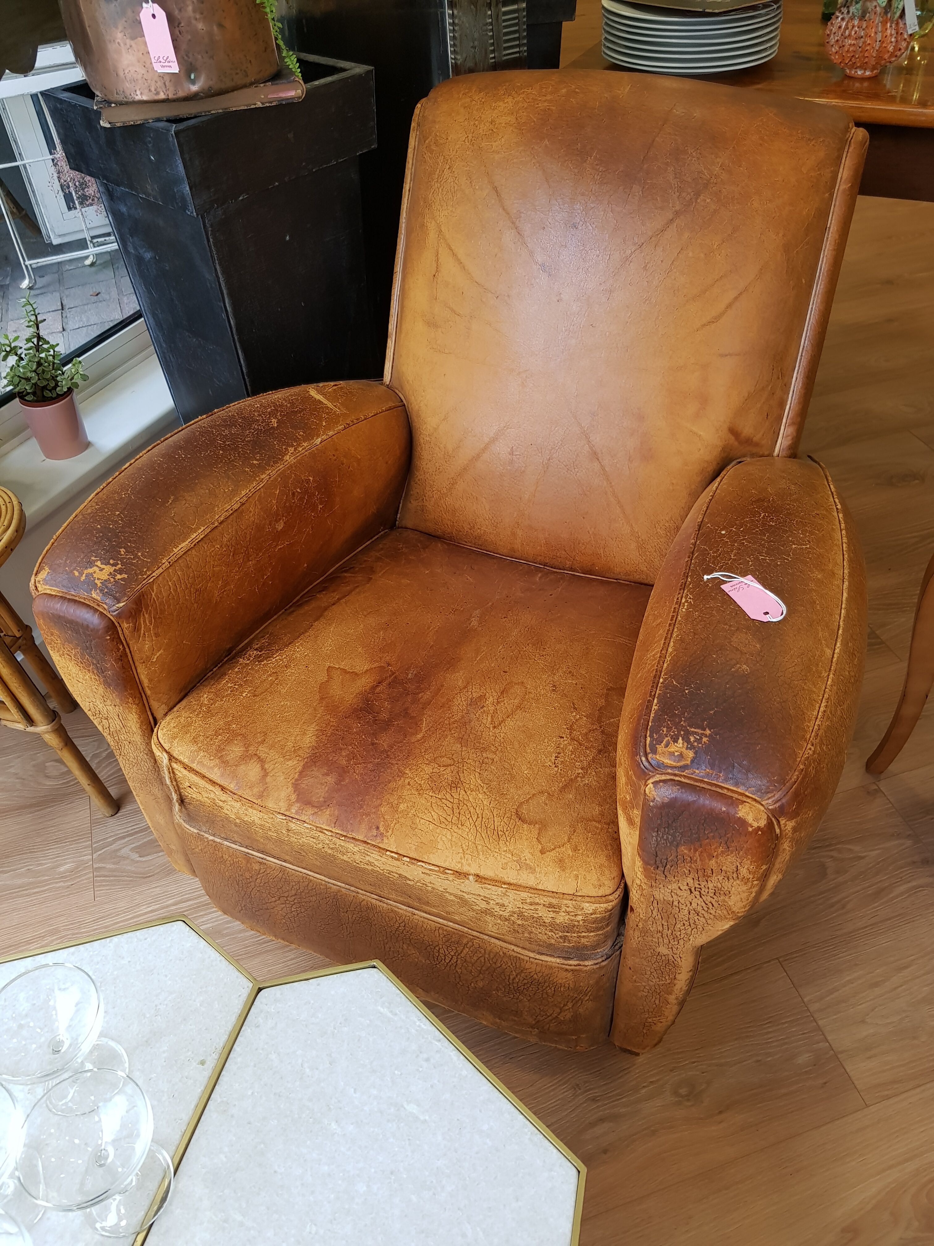 Club leather armchair