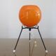 Tripod lamp "Sputnik" in orange opaline and black lacquered metal 60s 70s