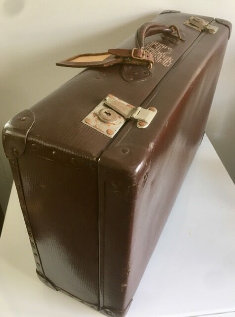 Old brown suitcase