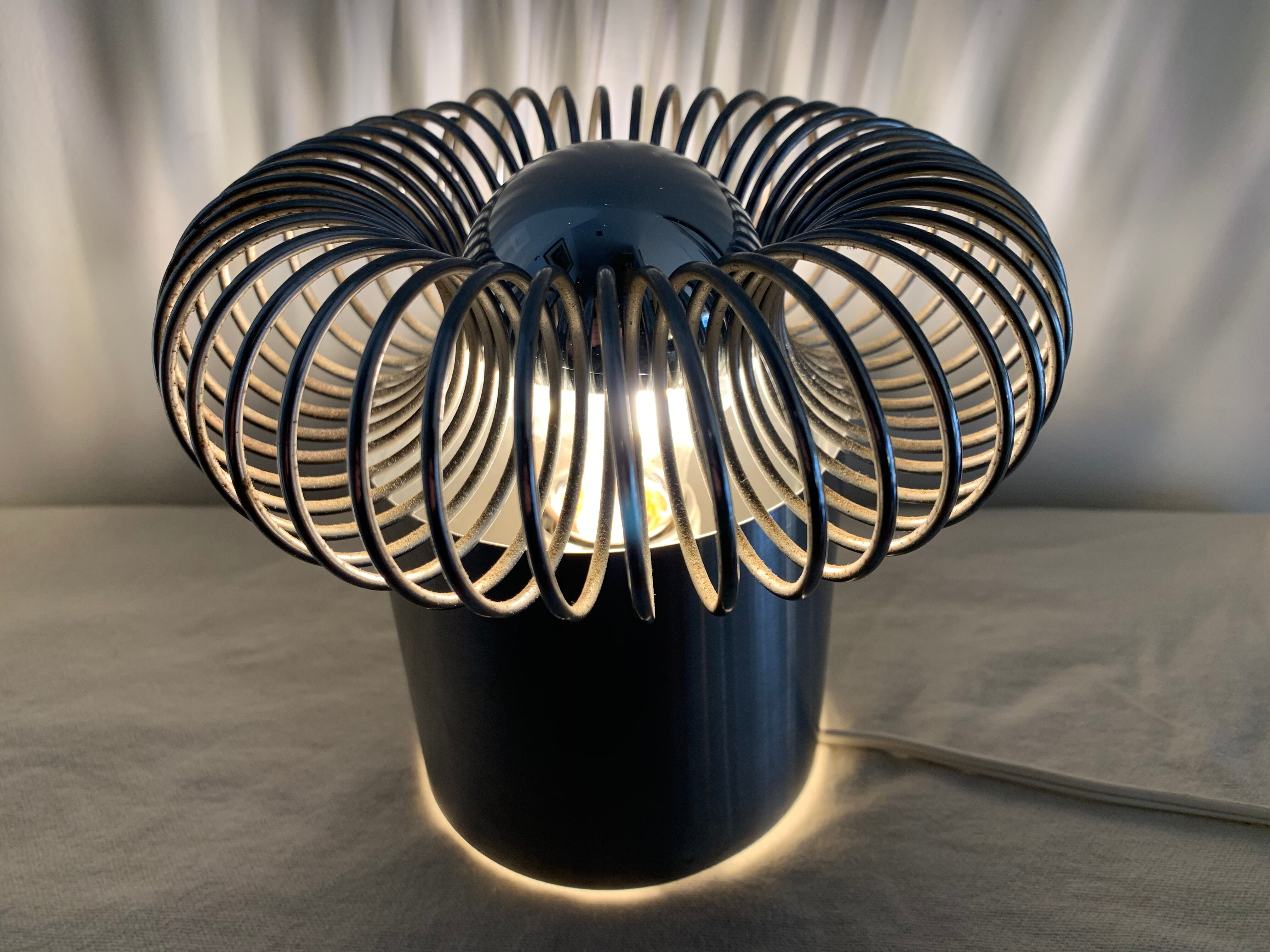 Spring Andrea Lazzari grey stainless spring lamp for Morosini 1970