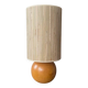 Solid wood lamp with handmade lampshade, 1970