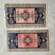 Set of 2 vintage handmade Turkish rugs 45x86 cm