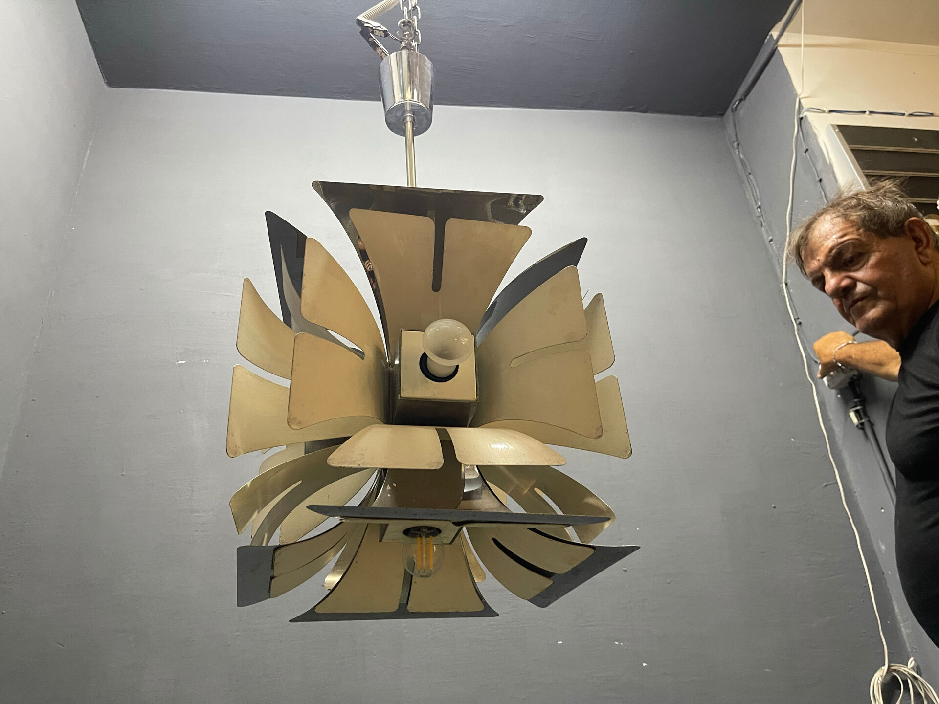 Space Age Chrome Chandelier 1970’s