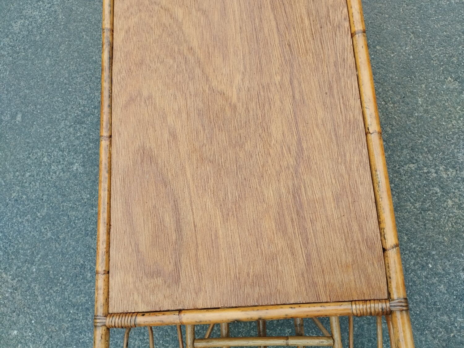 Vintage antique rattan coffee table