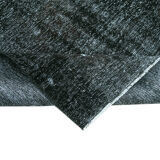 Hand-knotted oriental overdyed 287 cm x 390 cm black wool carpet