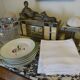 Lot de 12 serviettes de table en coton monogrammées SF
