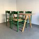 Série de 4 chaises en bois et paille