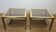 Pair of large square brass side tables