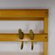 Grand coat rack Auböck Carl Mid-Century in beech with 8 brass hooks, 1950s.