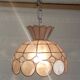 Pendant lamp in amber mother-of-pearl and brass – 60s/70s