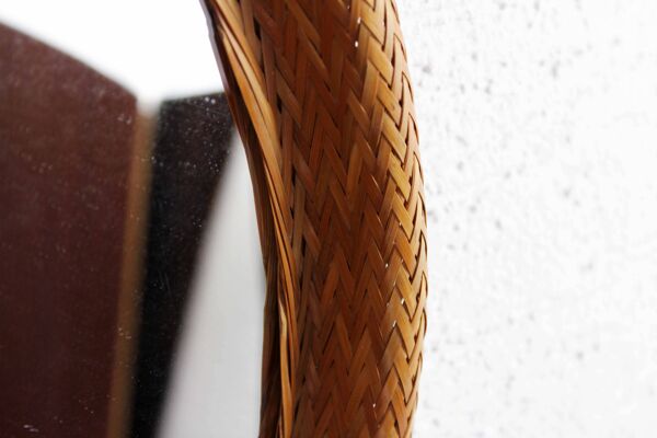 Miroir vintage en osier