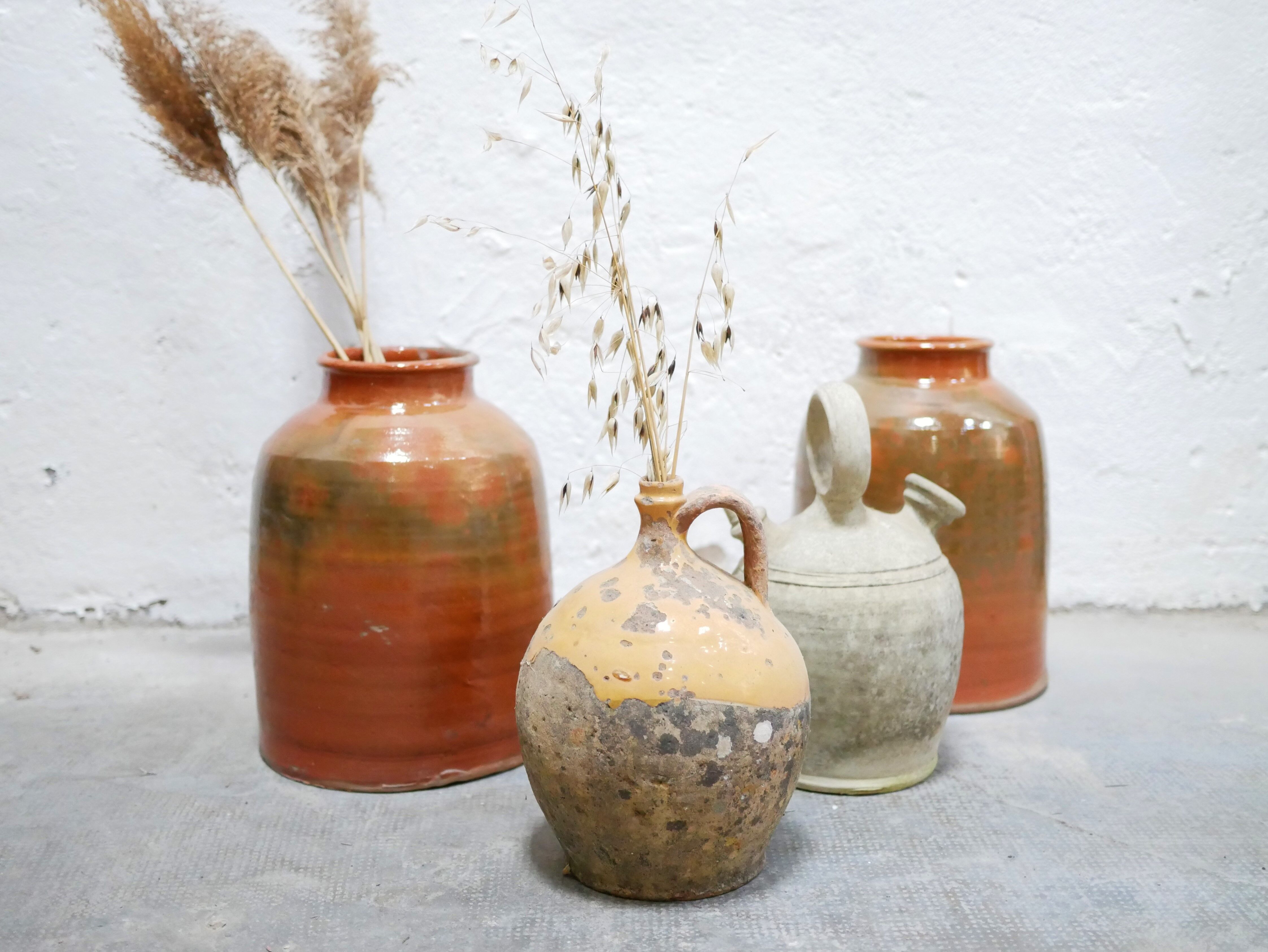 Vintage glazed terracotta pot