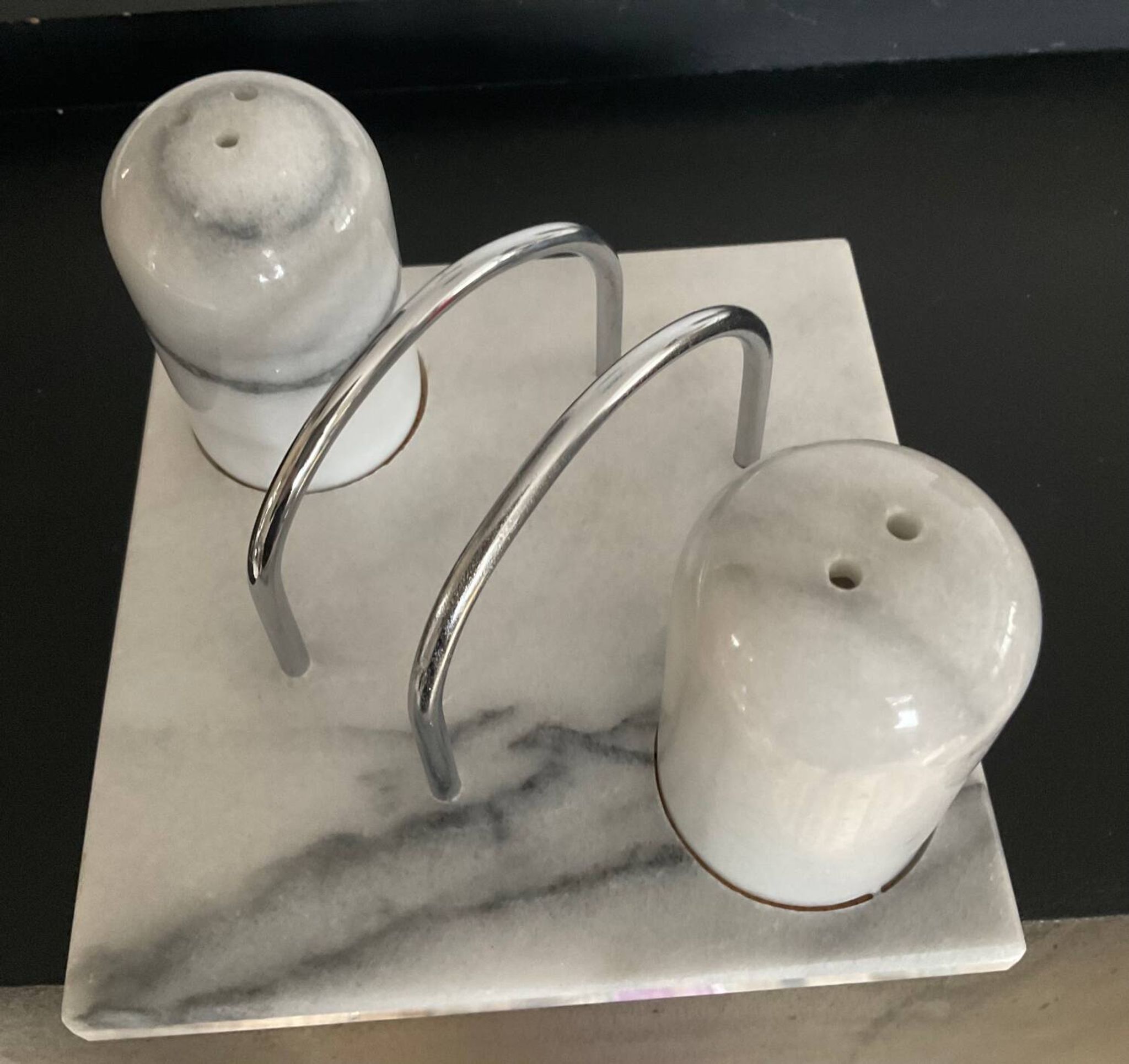 Vintage white marble table server