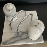 Vintage white marble table server