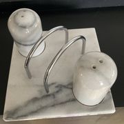 Vintage white marble table server