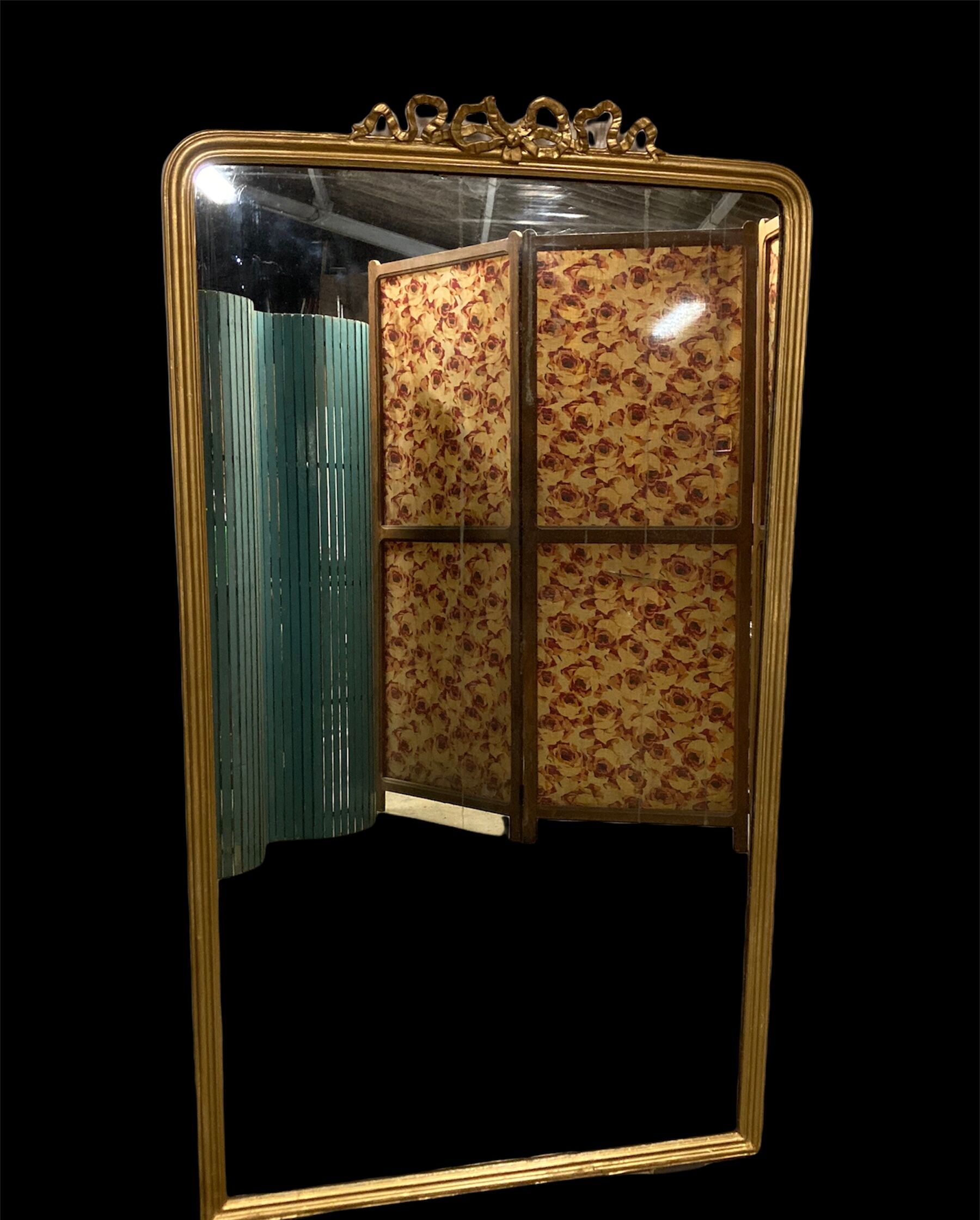 Large mirror Louis XVI style, XIXth 92x164cm