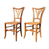 Paire de chaises cannage art nouveau