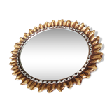 Oval mirror sun wood 1970 size 74x58cm