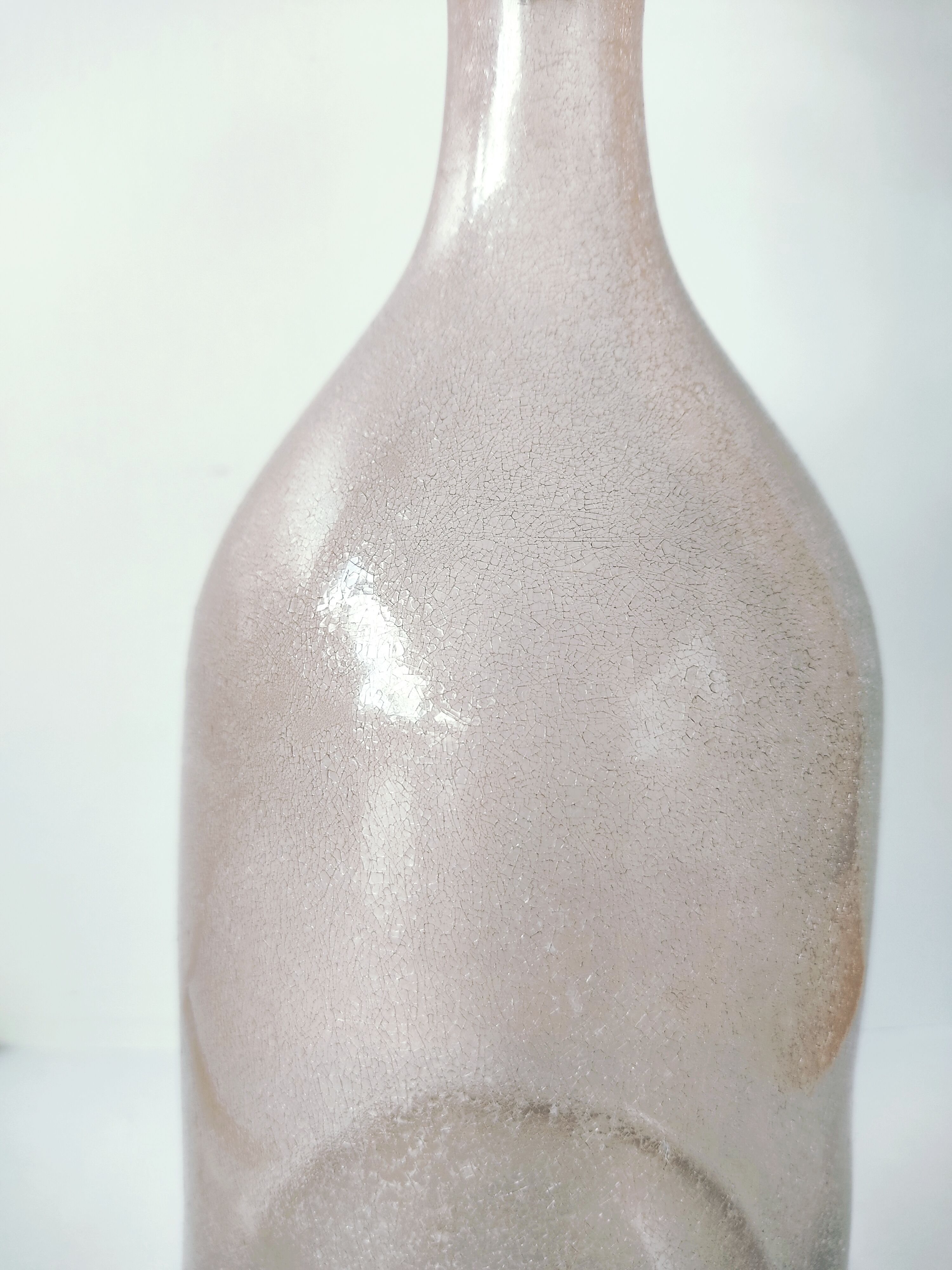 Frosted pale pink glass carafe 29 cm