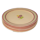 lot de 6 assiettes plates fleuries et liserés Gien 1950