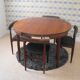 Hans Olsen table and 6 chairs teak, Publisher frem Rojle Denmark 60 years