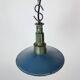 Industrial Blue Enamel Military Pendant Lamp with Cast Aluminium Top, 1960s