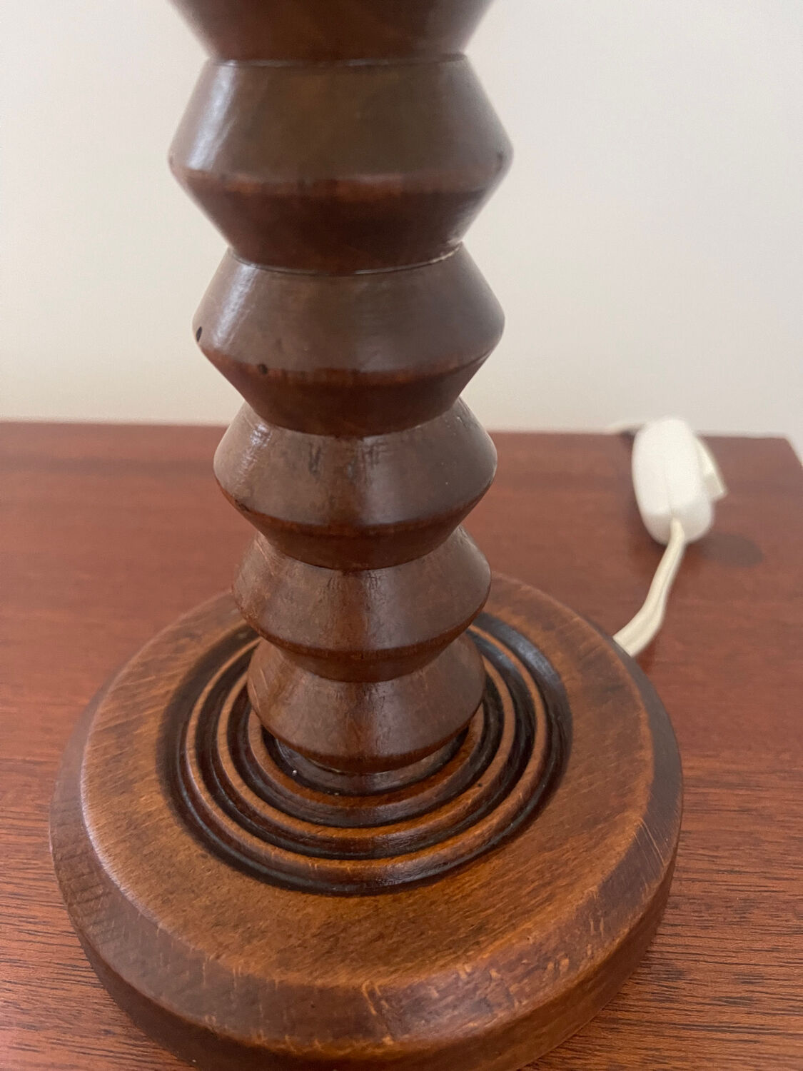 Modernist turned wooden lamp