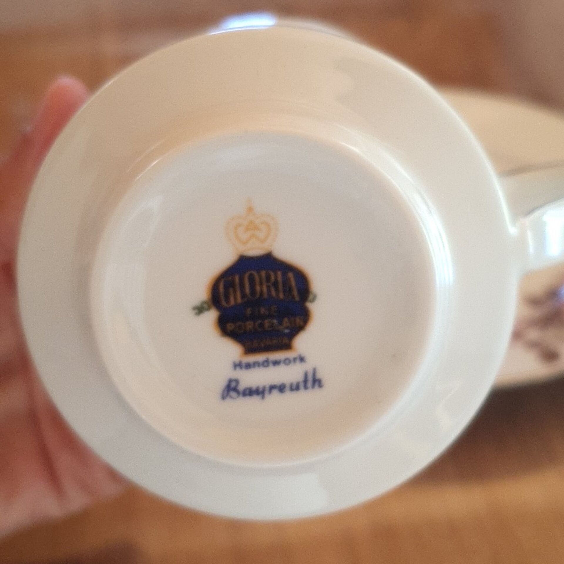 Gloria Bayreuth porcelain cup and saucer.