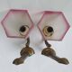 Pair of Art Deco pink wall sconces