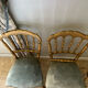 Pair of Napoleon III chairs in gilded wood with velvet upholstery.