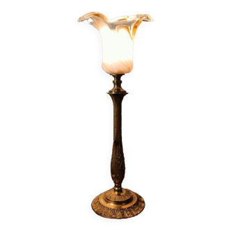 Brass lamp floral tulip