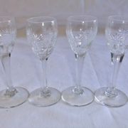 Bohemian crystal liqueur service Baccarat St Louis carafe glasses signed by an anchor