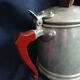 Aluminum coffee maker (3/4l) and handles in red bakelite circa 1950