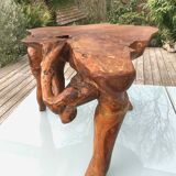 Brutalist teak root coffee table