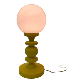 Lampe de table jaune space age, années 1970