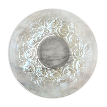 Frosted glass dish or plate signed Verlys France