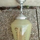 Oblong pendant lamp in decorated glass, vintage