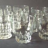 12 vintage white glasses