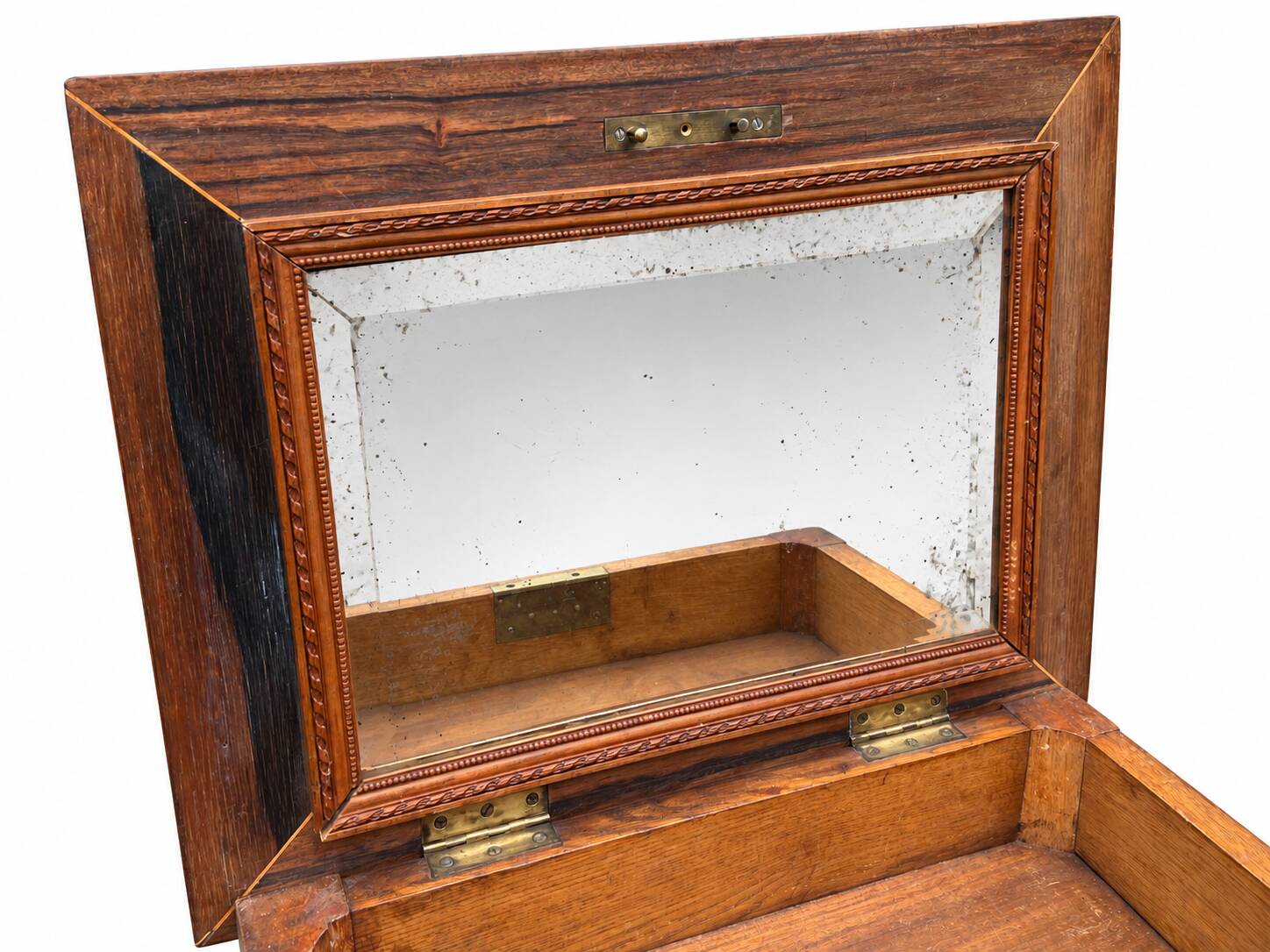 Table d’appoint marquetée avec miroir escamotable – XIXe siècle