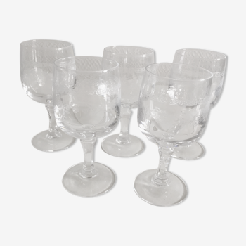 Old crystal foot glasses