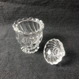 1980s Baccarat Crystal Jam Jar/Mustard Jar/Honey Jar With Lid, Model Bamboo