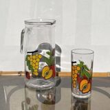 Borgonovo pitcher and glass set. Vintage 70s