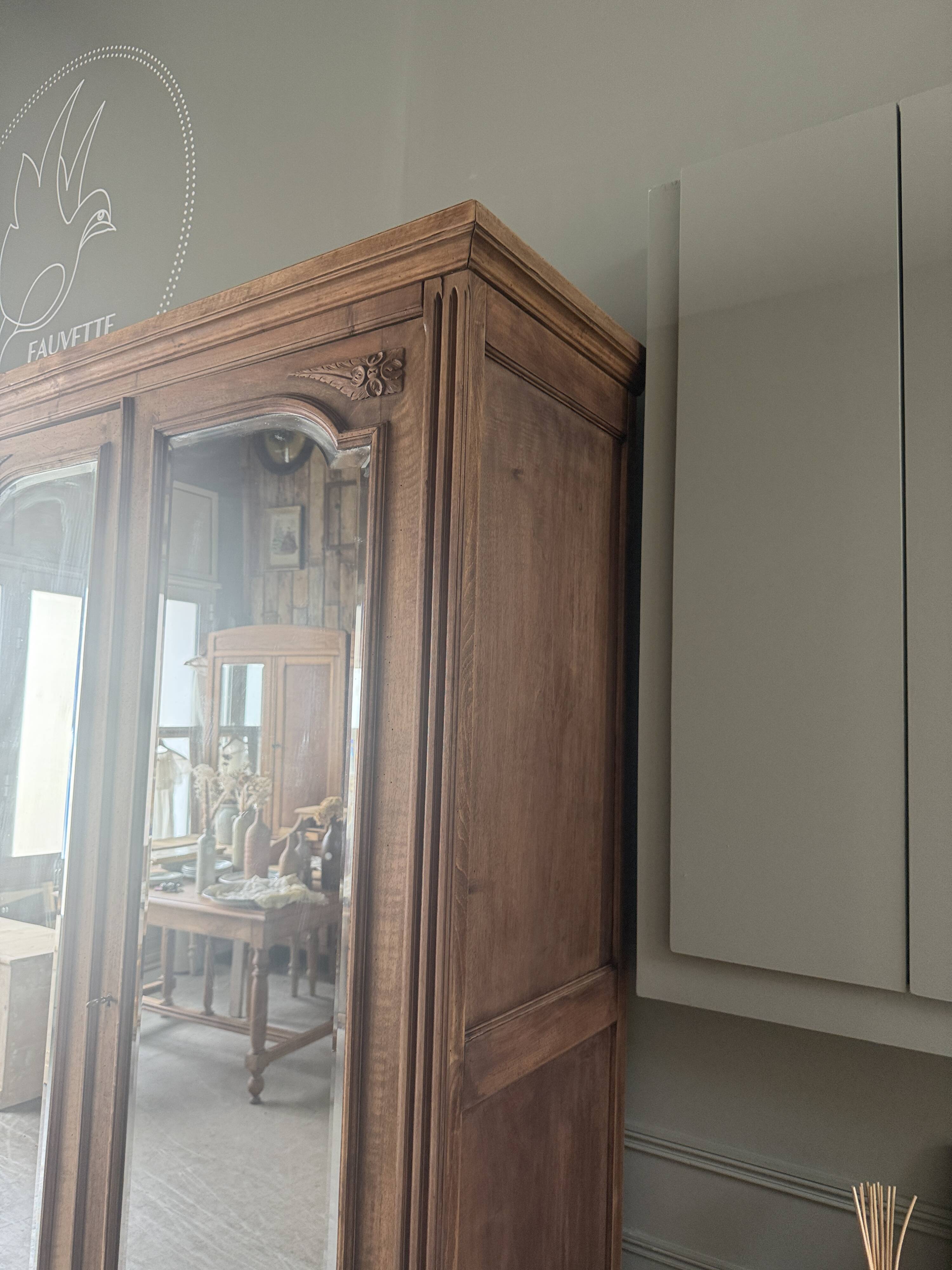Grande armoire à glace ancienne (rénovée)
