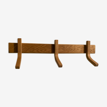 Wooden wall coat rack