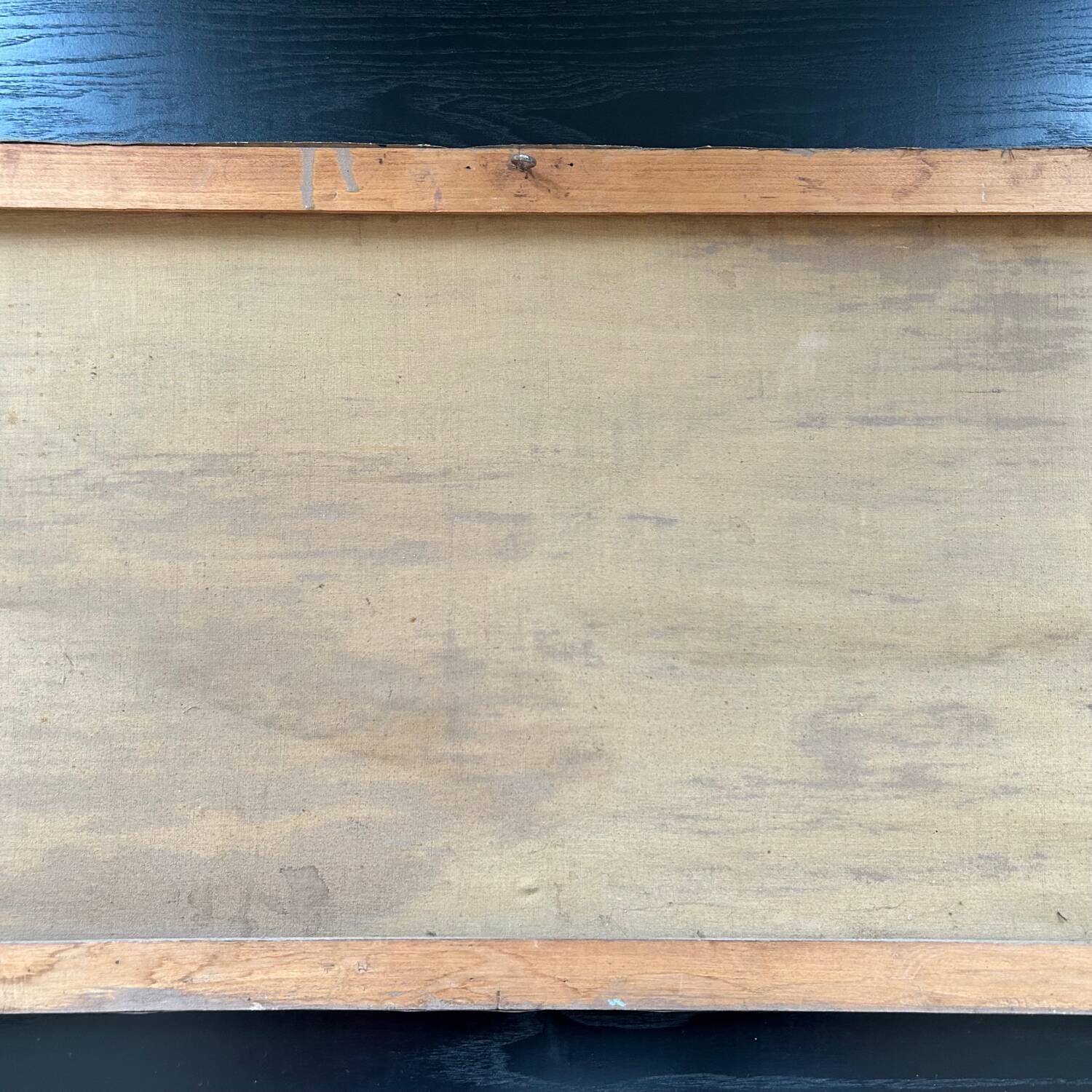 Large painting of an old fishing port