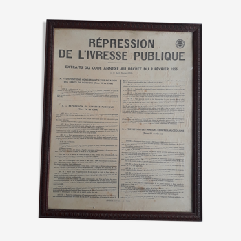 Poster suppression of drunkenness