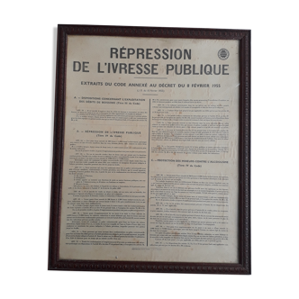 Poster suppression of drunkenness