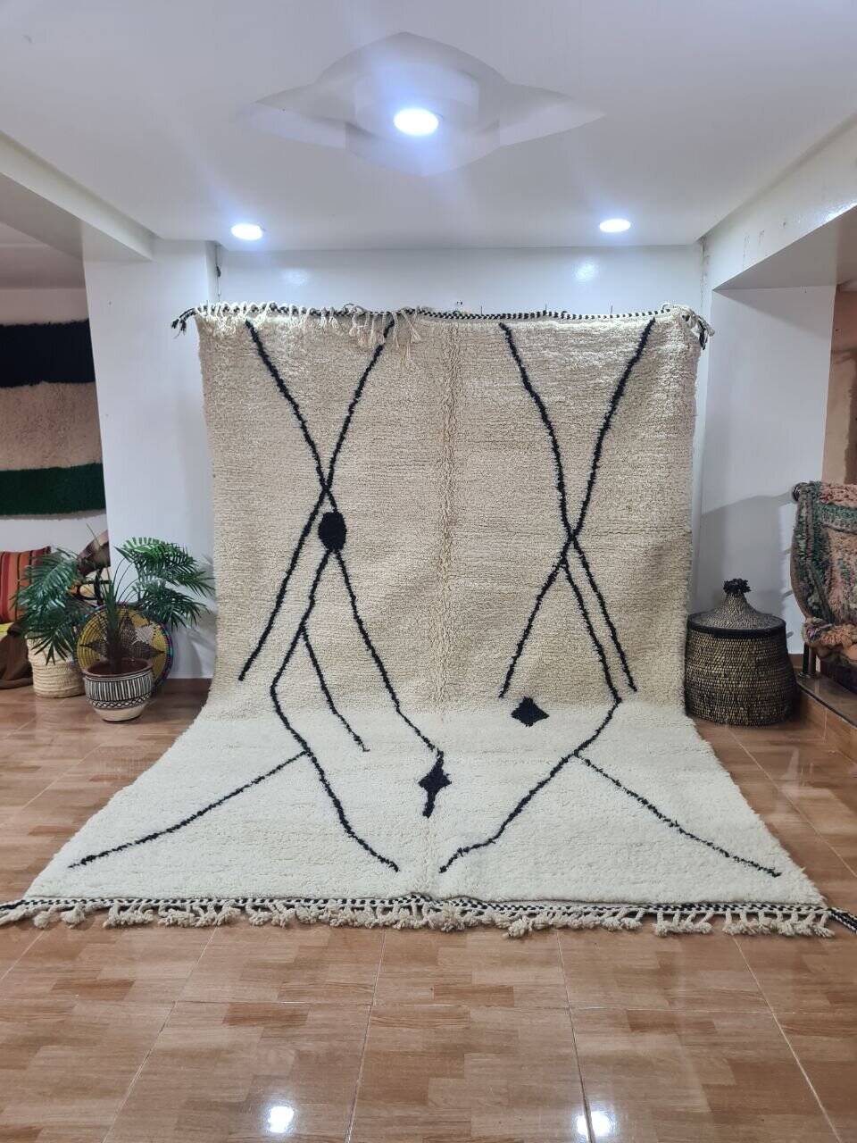 Handmade wool Berber rug 300X200 cm