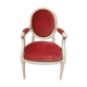 Louis XVI style armchair in white lacquered wood